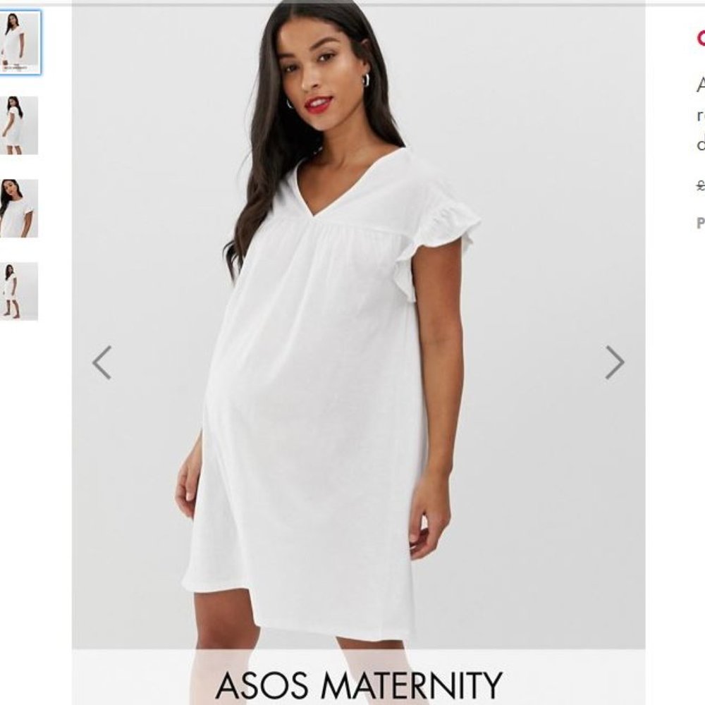 NEW ASOS Maternity Cotton Dress White
